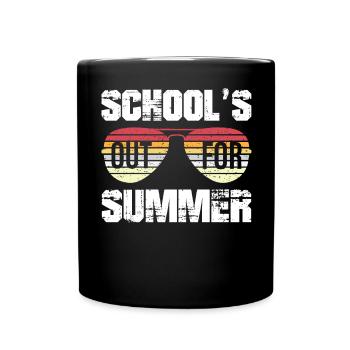 Schools Out For Summer Retro Vintage Style Summer - Full Colour Mug - black - Front