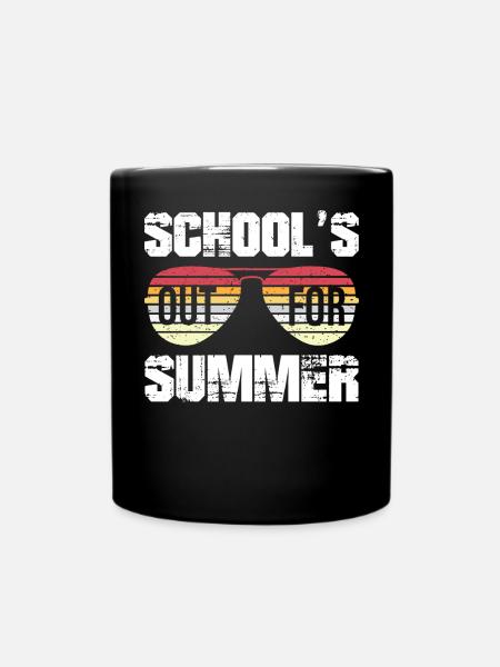 Les écoles sont sorties pour l’été rétro style vintage été - Mug uni - noir