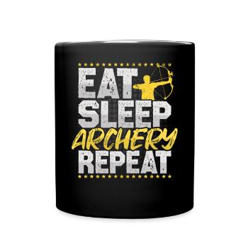 Archery Eat Sleep Repeat Archery - Full Colour Mug - black - Front