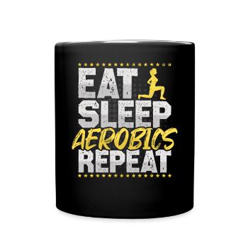 Aérobie Manger Dormir Répéter Cardio Fitness Hobby - Mug uni - noir - Devant