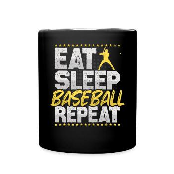 Baseball Eat Sleep Repeat Pitcher Catcher Baseball - Tasse einfarbig - Schwarz - Vorne
