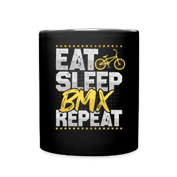 BMX Eat Sleep Repeat Freestyle Fahrrad Tricks BMX - Tasse einfarbig - Schwarz - Vorne