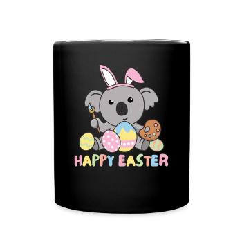 joyeuses Pâques doux koala de Pâques avec œufs de Pâques - Mug uni - noir - Devant