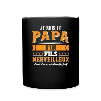 Je Suis Le Papa D'Un Fils Merveilleux - Mug uni - noir - Devant