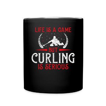I Throw Stones At Houses Funny Curling - Tasse einfarbig - Schwarz - Vorne