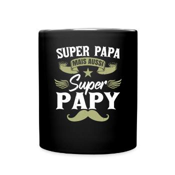 Fête Des Pères Papa & Papy - Mug uni - noir - Devant