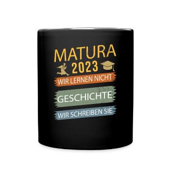 Matura 2023 Abitur bestanden Geschichte Vintage - Tasse einfarbig - Schwarz - Vorne