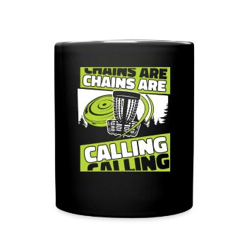 Les chaînes appellent Basket Disc Disc Golfer - Mug uni - noir - Devant
