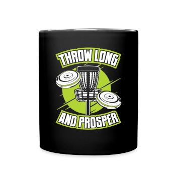 Throw Long And Prosper Basket Disc Disc Golfer - Full Colour Mug - black - Front