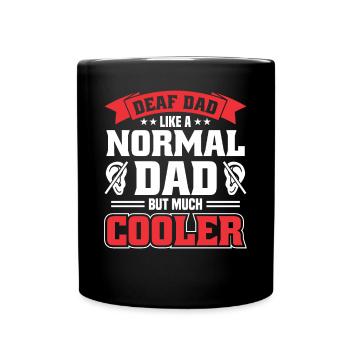 Père sourd Langue des signes Fierté sourde - Mug uni - noir - Devant