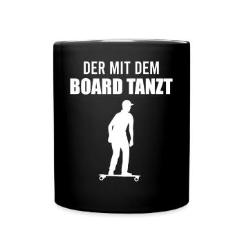 Elektro-Skateboard Spruch E-Skateboard Geschenk - Tasse einfarbig - Schwarz - Vorne