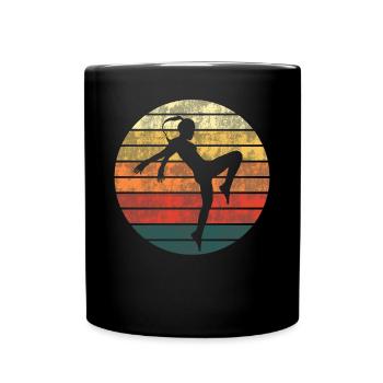 Kickboxerin Kickboxen Retro Vintage Geschenk Damen - Tasse einfarbig - Schwarz - Vorne