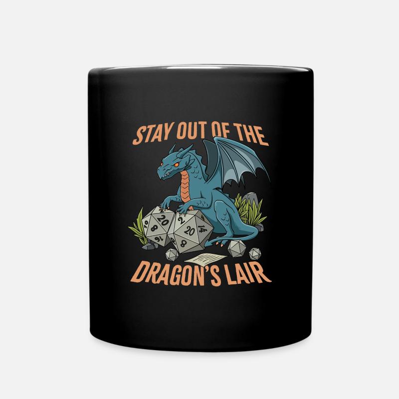 RPG Drache D20 Würfel Design für einen RPG GAMER - Tasse einfarbig - Schwarz