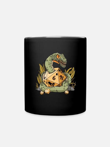 RPG Snake D20 Würfel Design für einen RPG GAMER - Tasse einfarbig - Schwarz