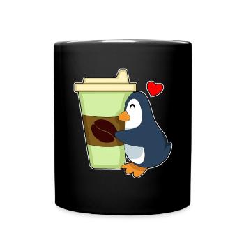 Pinguin Coffee to go - Tasse einfarbig - Schwarz - Vorne