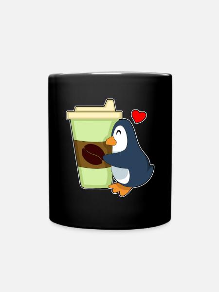 Pinguin Coffee to go - Tasse einfarbig - Schwarz