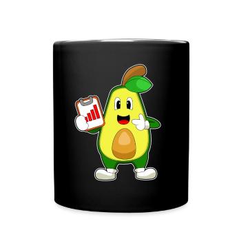 Avocado Sekretärin Klemmbrett Büro - Tasse einfarbig - Schwarz - Vorne