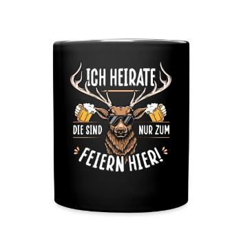 Poltern Bräutigam T-Shirt Polterabend Männer JGA - Tasse einfarbig - Schwarz - Vorne