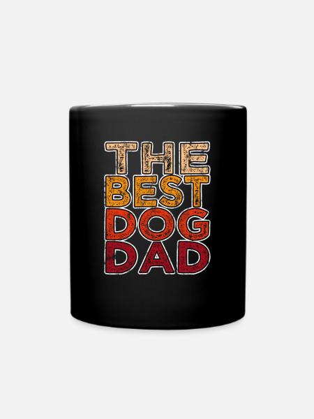 bester Hundepapa Retro - Tasse einfarbig - Schwarz