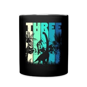 Brachiosaurus 3 ans Garçon 3ème anniversaire - Mug uni - noir - Devant