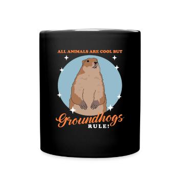 Murmeltiere Mankai Groundhog Munggen Geschenk - Tasse einfarbig - Schwarz - Vorne