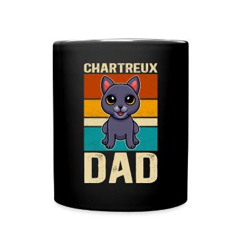 Chartreux Dad Carthusian Cat Cat Daddy Gift - Full Colour Mug - black - Front