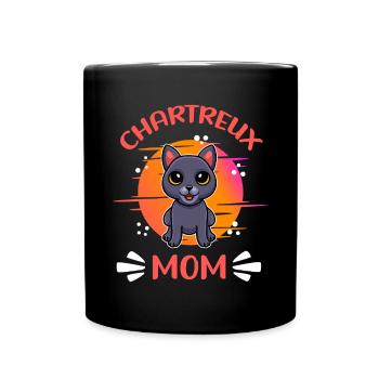 Chartreux Papa Chartreux Chat Chartreux Chat Maman Cadeau - Mug uni - noir - Devant