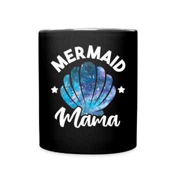 Mermaid Mama Seashell Matching Mermaid Squad - Mug uni - noir - Devant