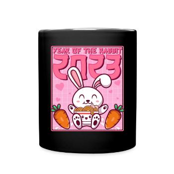 Année Du Lapin 2023 Ramen Pink Kawaii - Mug uni - noir - Devant