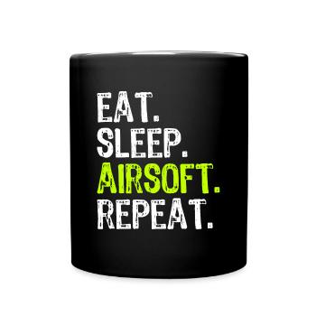 Manger Dormir Airsoft Répéter Air-Soft Drôle - Mug uni - noir - Devant