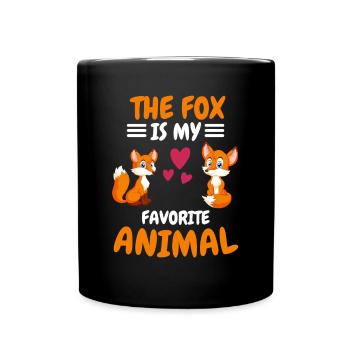 Favorite Animal Woodland Animal Funny Gift Fox - Full Colour Mug - black - Front