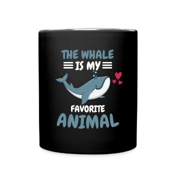 Animal préféré Ocean Animal Funny Cadeau Baleine - Mug uni - noir - Devant