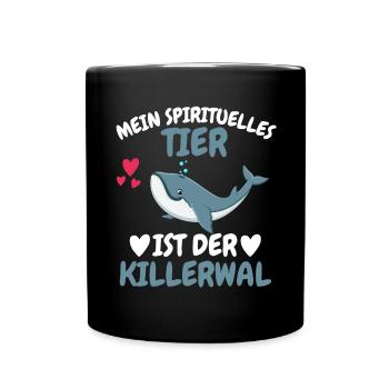 Meerestier Spirituelles Tier Geschenk Ozean Wal - Tasse einfarbig - Schwarz - Vorne
