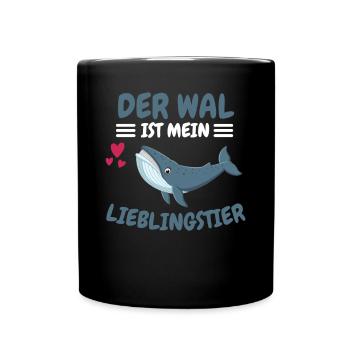 Ozean Tier Lieblingstier Geschenk Lustiges Wal - Tasse einfarbig - Schwarz - Vorne