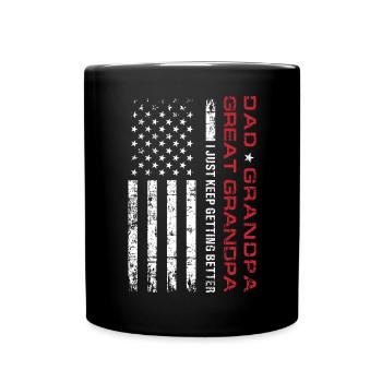 Dad Patriotic Vatertag USA Flagge Retro Lustig - Tasse einfarbig - Schwarz - Vorne