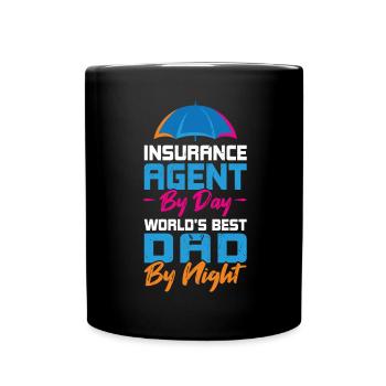 Insurance Agent By Day - World's Best Dad By Night - Full Colour Mug - black - Front