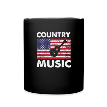 Drôle d’amateur de musique country disant guitare occidentale - Mug uni - noir - Devant