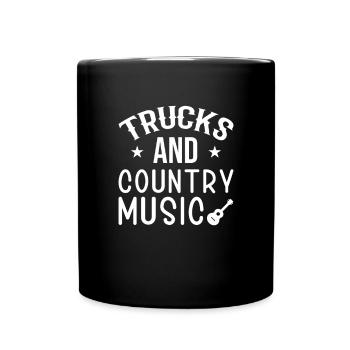 Drôle d’amateur de musique country disant guitare occidentale - Mug uni - noir - Devant