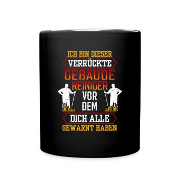 Dieser verrückte Gebäudereiniger Fensterputzer - Tasse einfarbig - Schwarz - Vorne