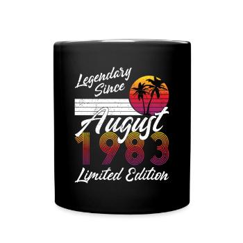 40e anniversaire né en août 1983 Légendaire 1983 - Mug uni - noir - Devant