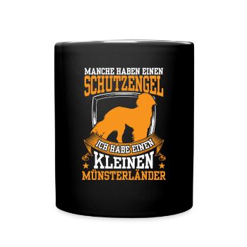 Kleiner Münsterländer ist mein Schutzengel - Tasse einfarbig - Schwarz - Vorne