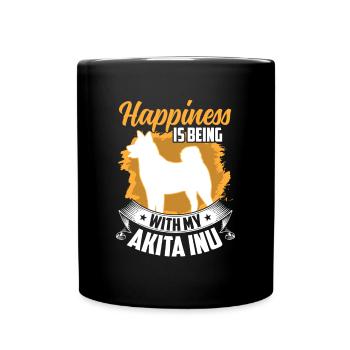 Akita Inu makes Japanese Akita Inu happy - Full Colour Mug - black - Front