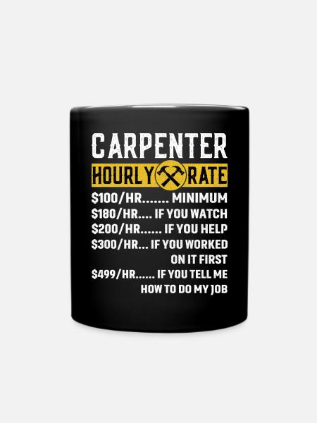 Vintage Carpenter Vêtements Woodworking Taux horaire - Mug uni - noir