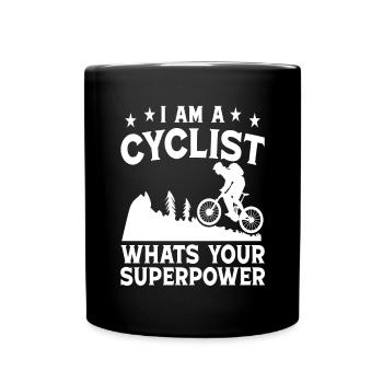Je suis un cycliste quel est votre superpouvoir - Mug uni - noir - Devant