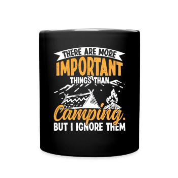 Great outdoor Camping is Important - Full Colour Mug - black - Front