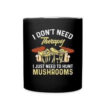 Mushroom picking Mushroom picking Mushrooms Foraging - Full Colour Mug - black - Front