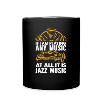 Musicien de jazz disant drôle d’orchestre Musique jazz - Mug uni - noir - Devant