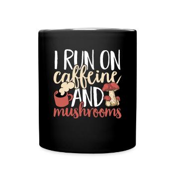 Mushroom picking Mushroom picking Mushrooms Foraging - Full Colour Mug - black - Front