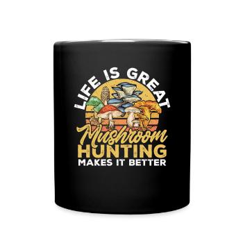 Cueillette de champignons Cueillette de champignons Cueillette de champignons - Mug uni - noir - Devant