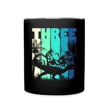 Dilophosaurus 3 ans Garçon 3ème anniversaire - Mug uni - noir - Devant